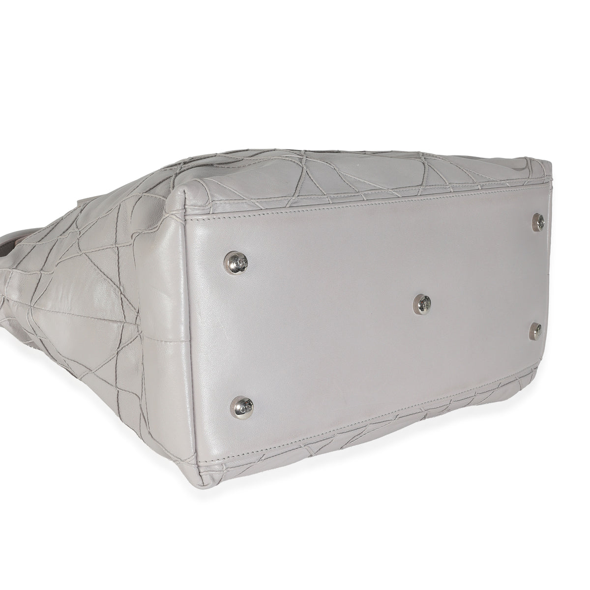Grey Lambskin Cannage Granville Tote