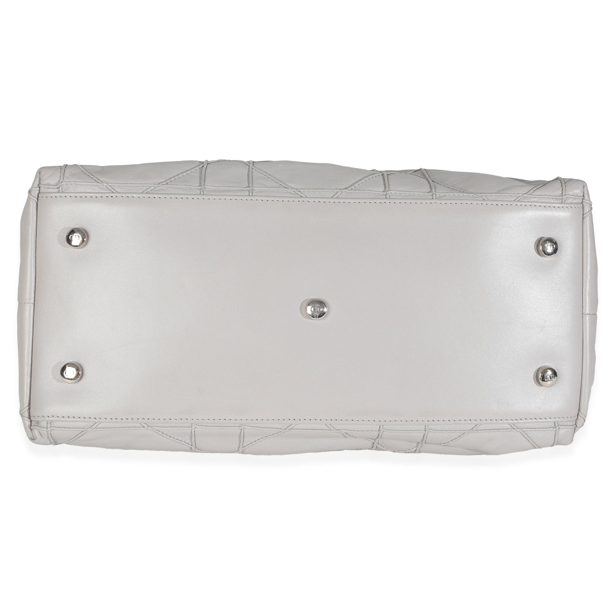Grey Lambskin Cannage Granville Tote