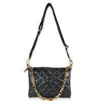 Black Monogram Embossed Lambskin Coussin PM