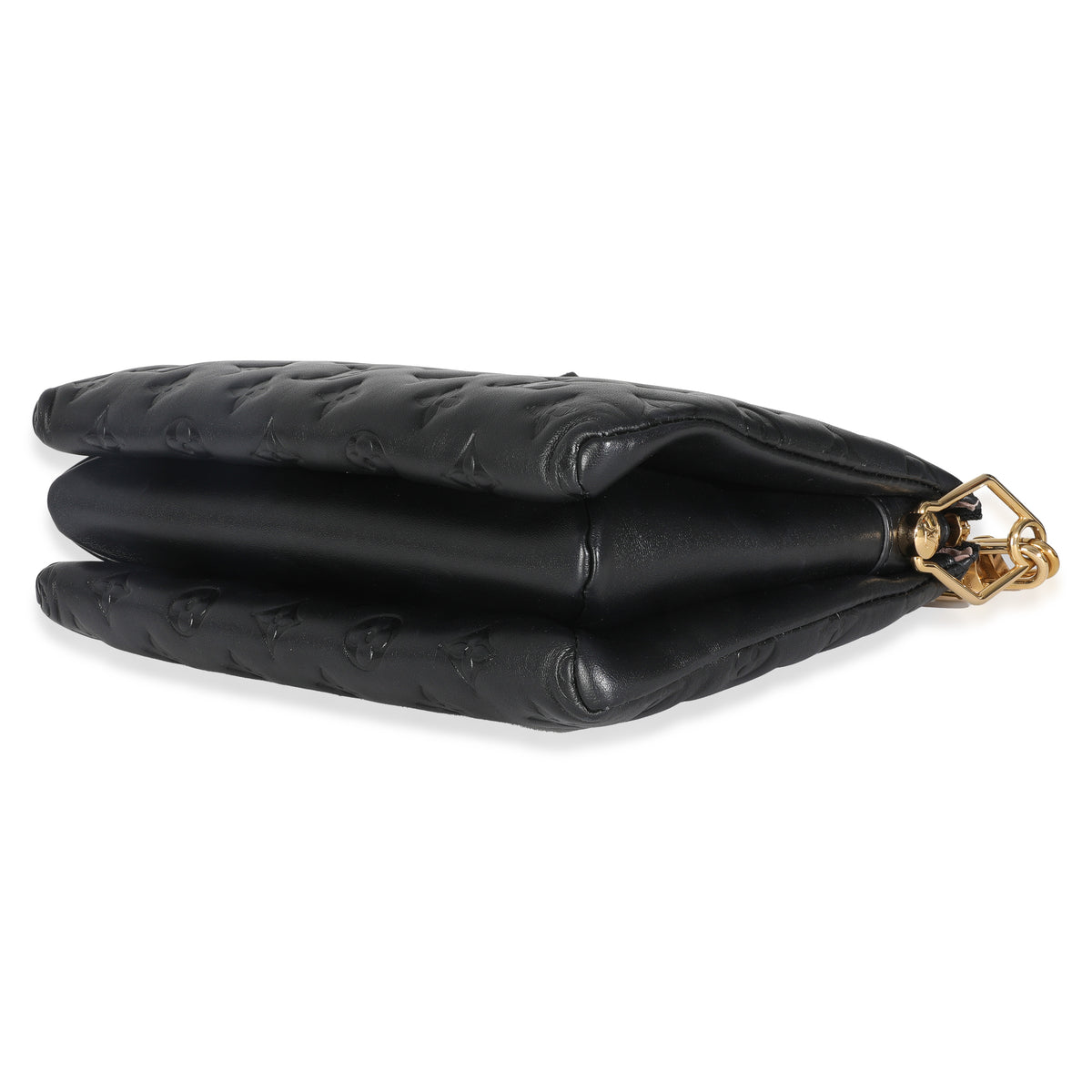 Black Monogram Embossed Lambskin Coussin PM