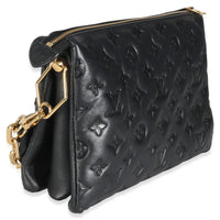 Black Monogram Embossed Lambskin Coussin PM