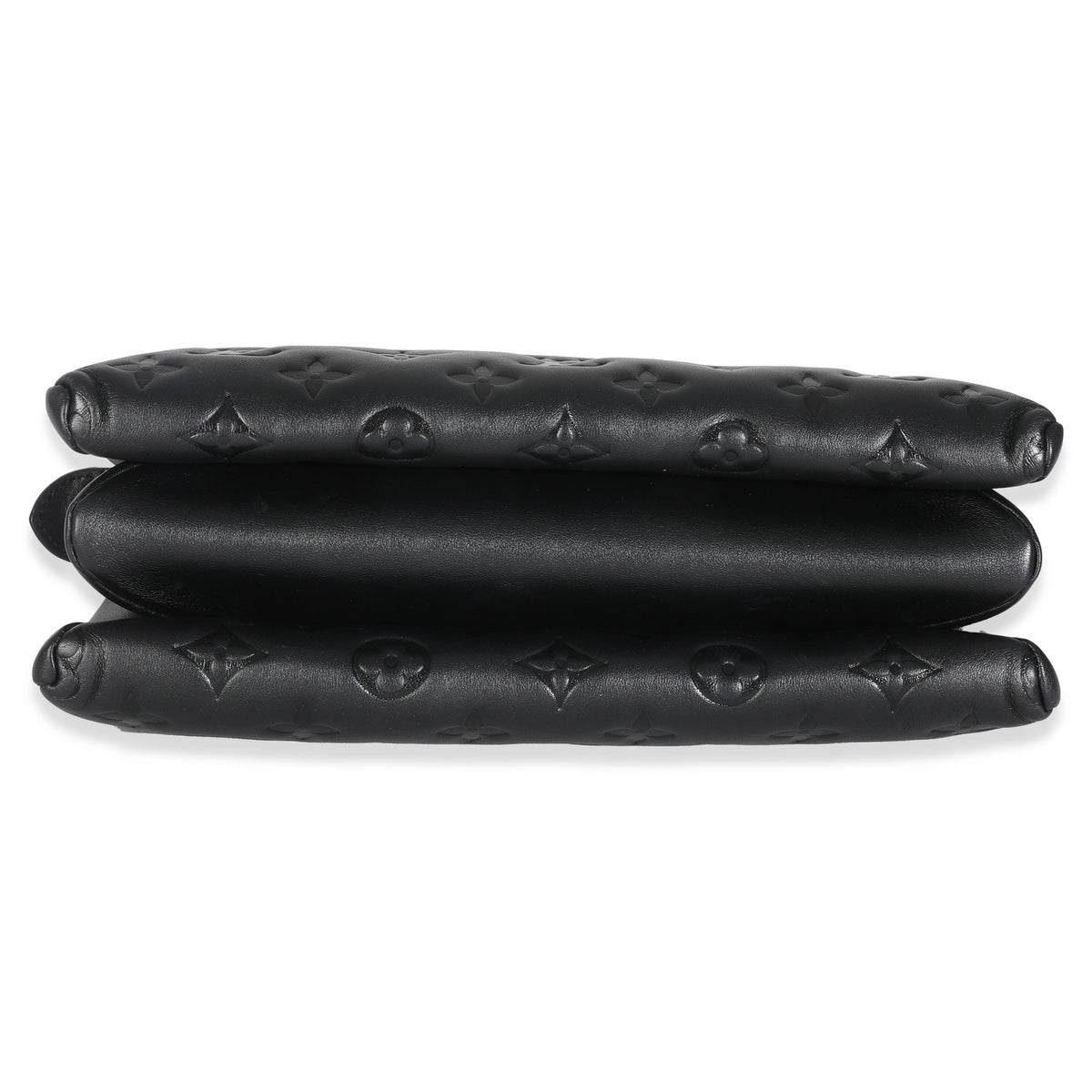 Black Monogram Embossed Lambskin Coussin PM