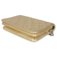 Gold Metallic Lambskin Embossed Monogram Pochette Coussin