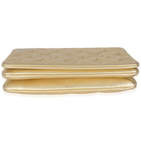Gold Metallic Lambskin Embossed Monogram Pochette Coussin