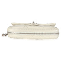 White Quilted Calfskin Small Ultra Stitch Flap Bag