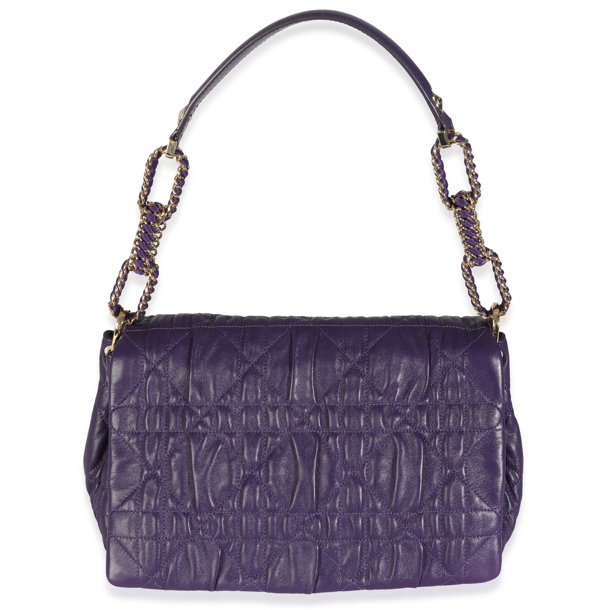 Purple Ruched Lambskin Delidior Flap Bag