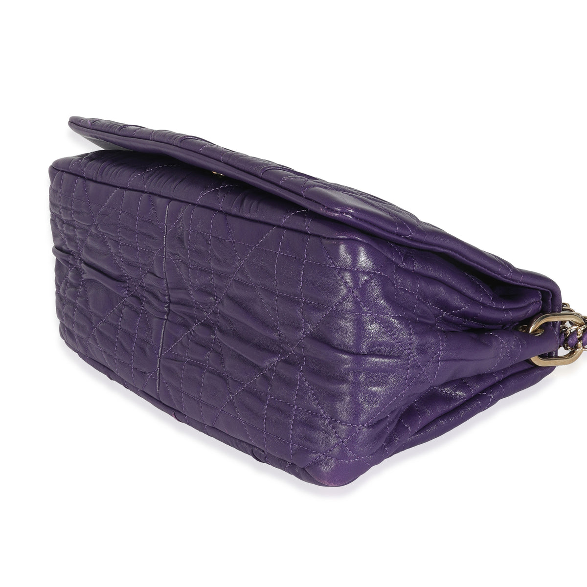 Purple Ruched Lambskin Delidior Flap Bag