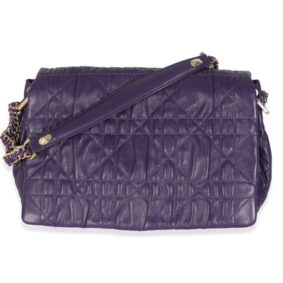 Purple Ruched Lambskin Delidior Flap Bag