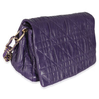 Purple Ruched Lambskin Delidior Flap Bag