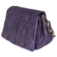 Purple Ruched Lambskin Delidior Flap Bag