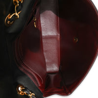 Vintage Black Lambskin Vertical Stitch Jumbo XL Flap Bag