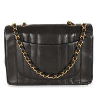 Vintage Black Lambskin Vertical Stitch Jumbo XL Flap Bag