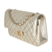 Gold Metallic Quilted Lambskin Medium Classic Double Flap Bag