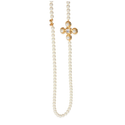 Gold-Plated  2023 Faux Pearl & Strass CC Necklace