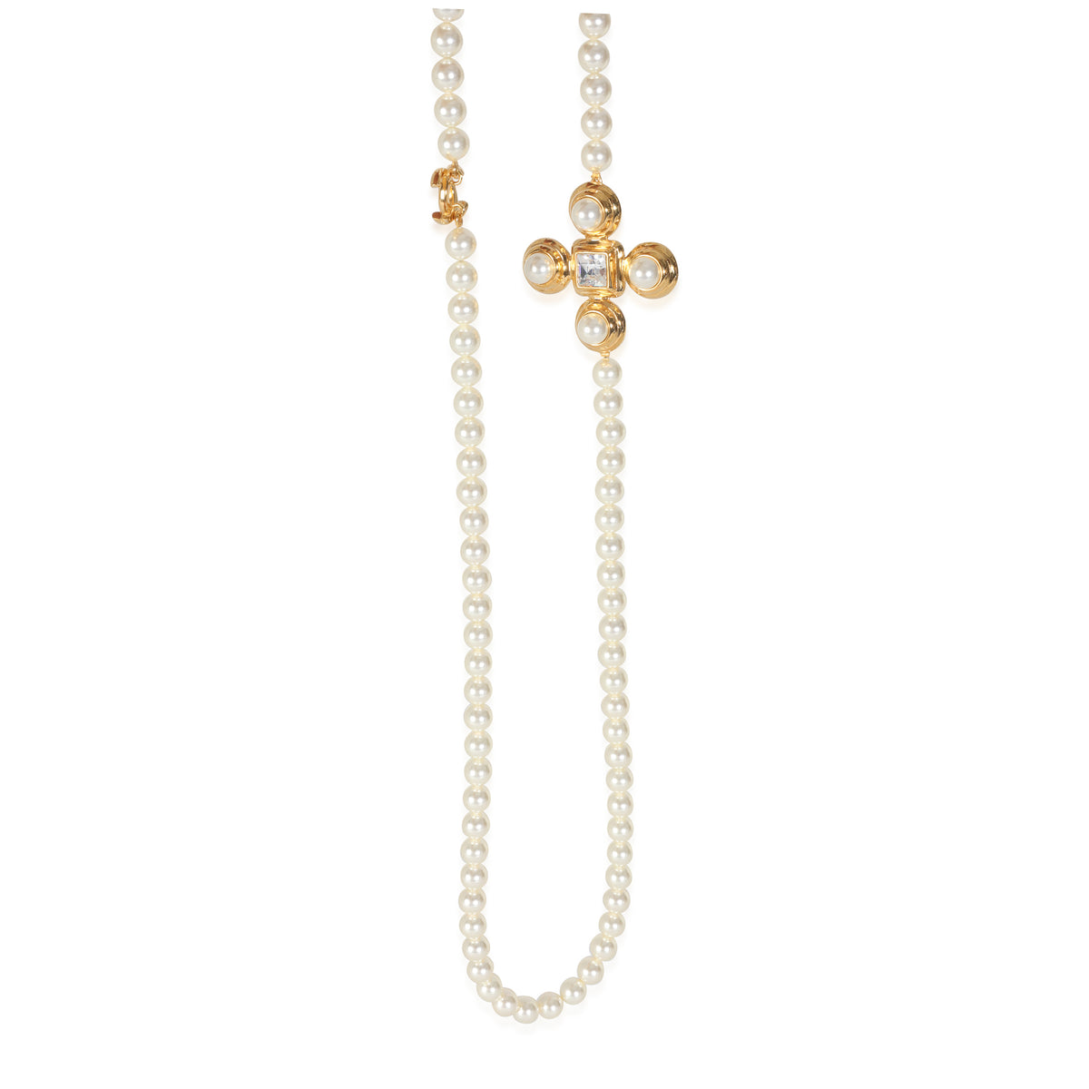 Gold-Plated  2023 Faux Pearl & Strass CC Necklace