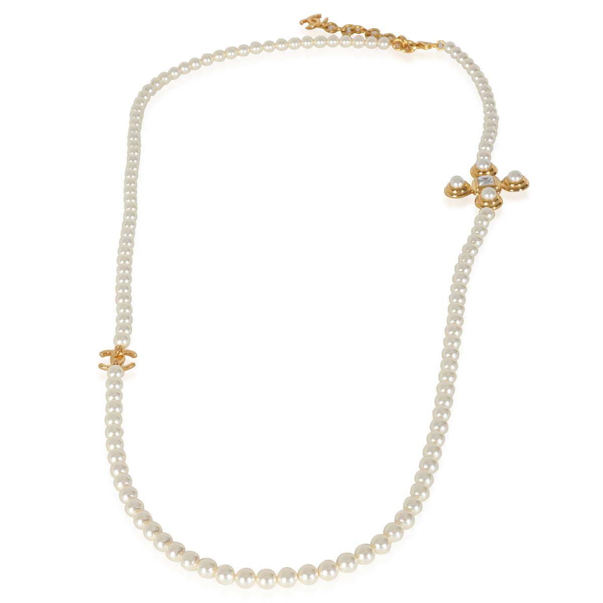 Gold-Plated  2023 Faux Pearl & Strass CC Necklace