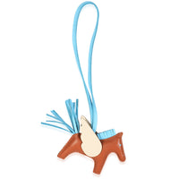 Bleu Celeste Jaune Milton Gold Milo Lambskin Pegase Rodeo Bag Charm PM