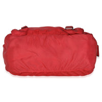 Red Tessuto Nylon Saffiano Small Buckle Messenger Bag