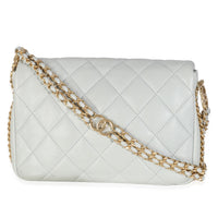 Chanel Light Blue Quilted Lambskin CC You Mini Flap Bag Handbag bv