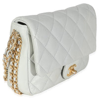 Chanel Light Blue Quilted Lambskin CC You Mini Flap Bag Handbag pv