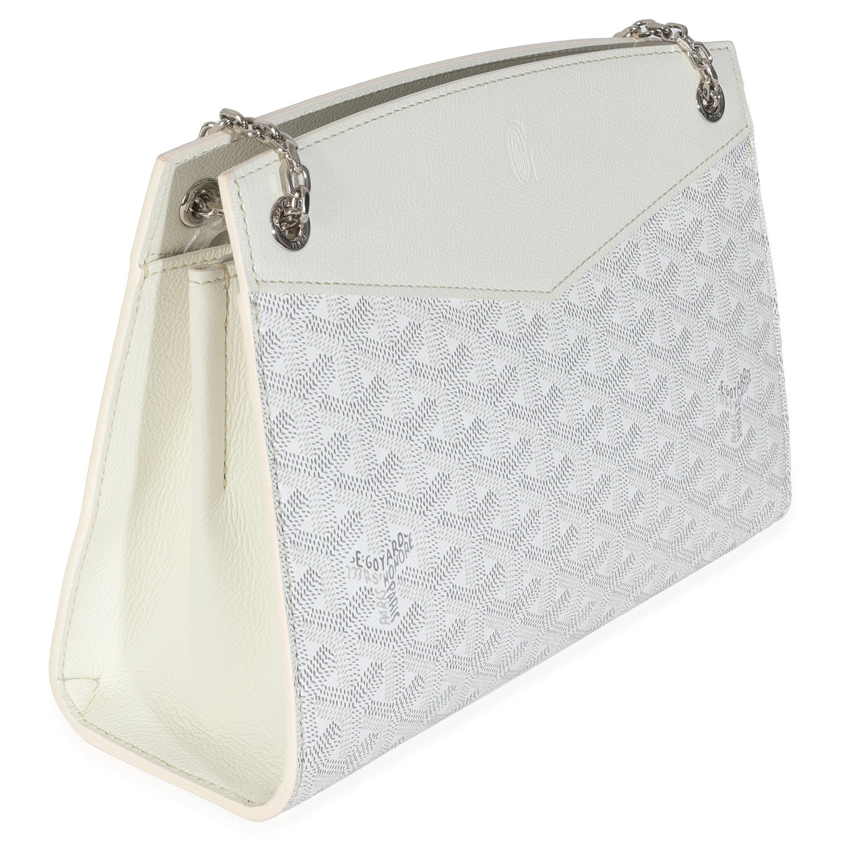 White Goyardine Canvas Rouette Structure PM