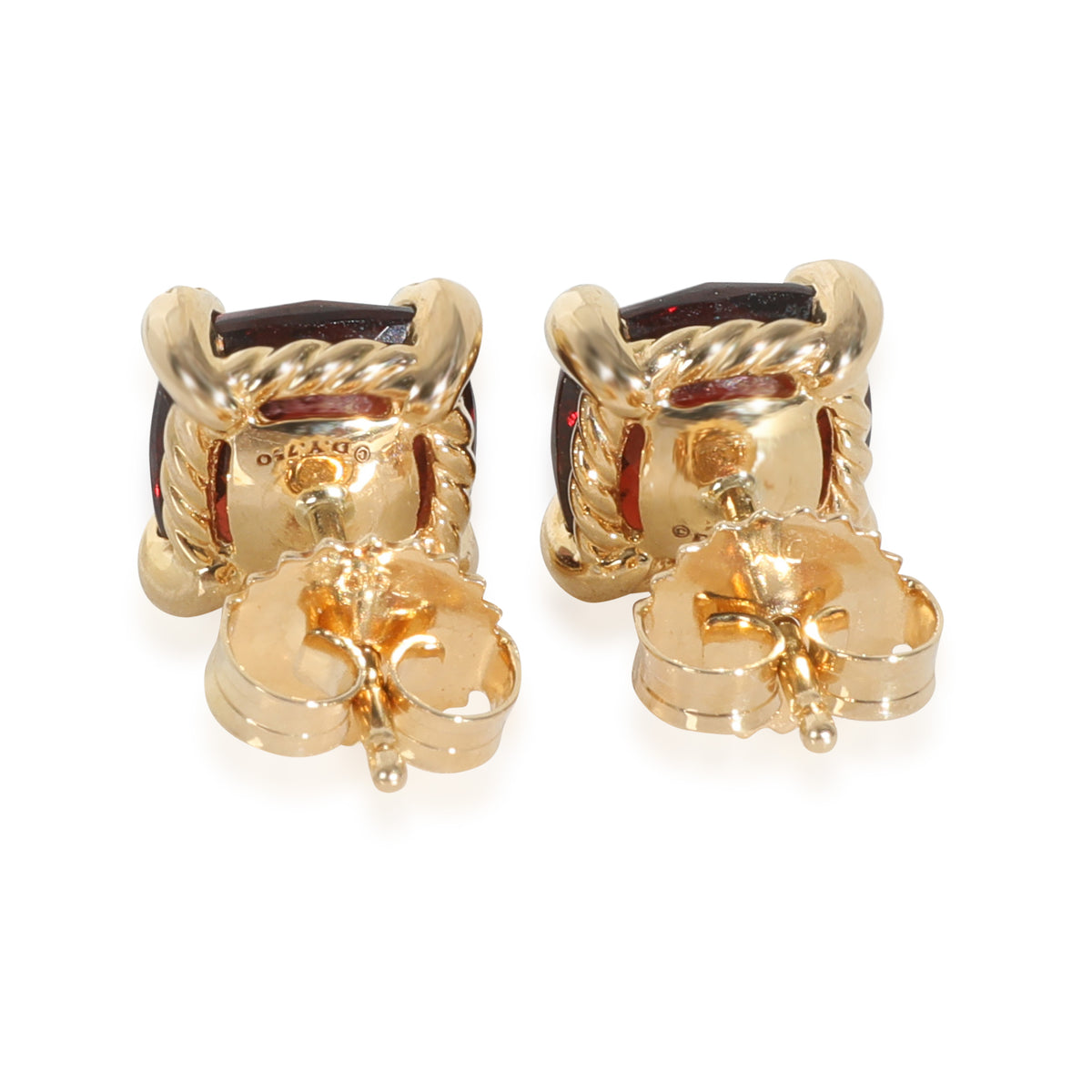 Yellow Gold Garnet and Diamond Chatelaine Earrings