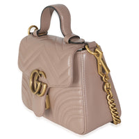 Porcelain Rose Calfskin Matelasse Mini GG Marmont Top Handle Bag
