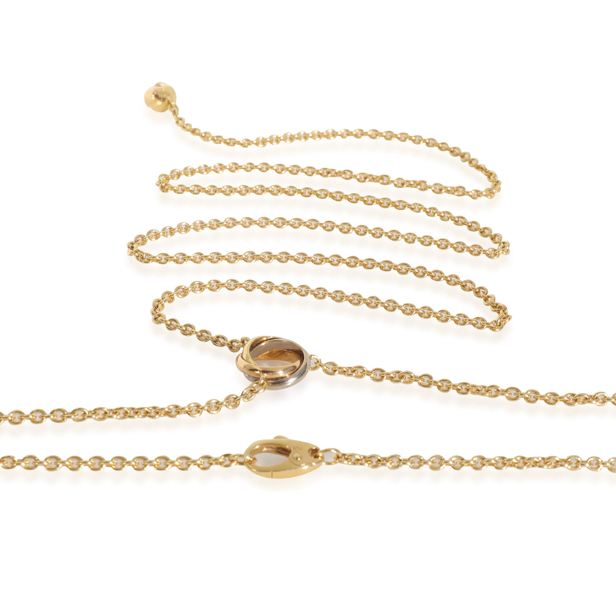 3-Tone Gold  Baby Trinity Lariat Necklace