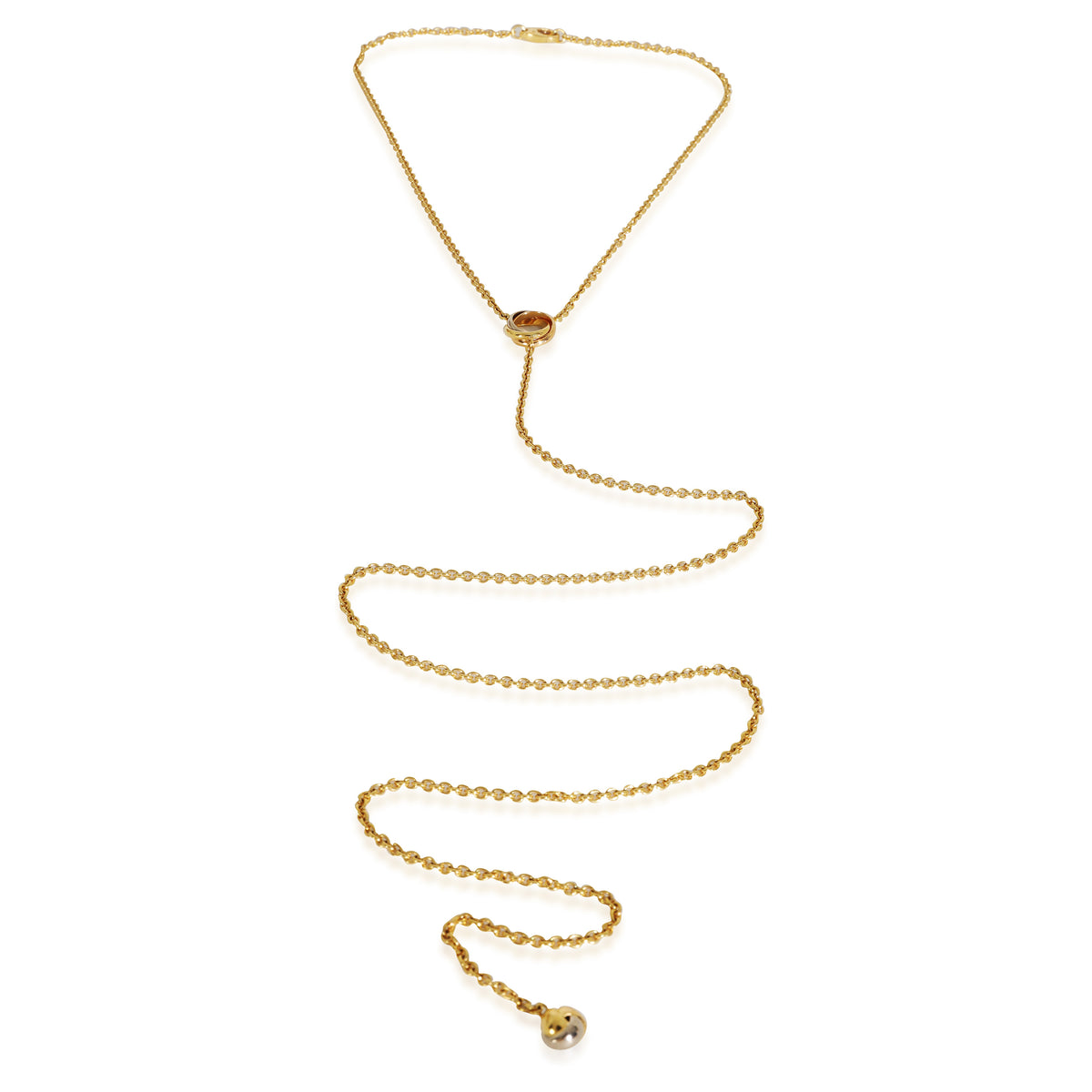 3-Tone Gold  Baby Trinity Lariat Necklace