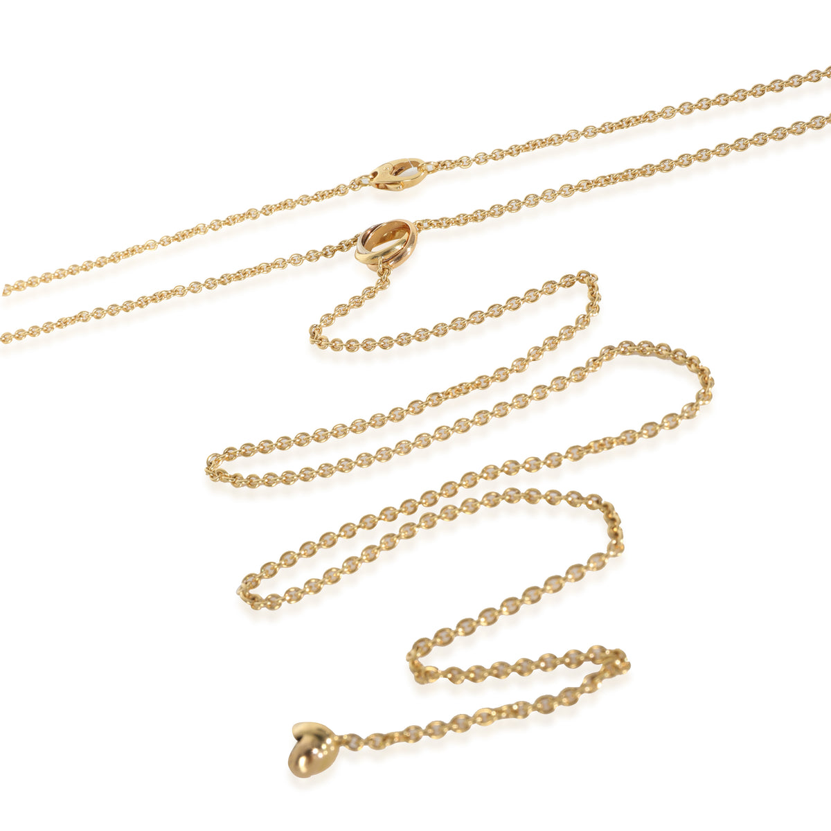 3-Tone Gold  Baby Trinity Lariat Necklace