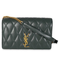 Dark Quilted Leather Angie Crossbody Bag