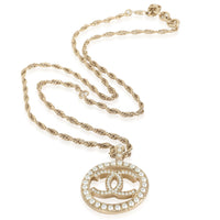 Gold-Plated  2022 Faux Pearl CC Pendant