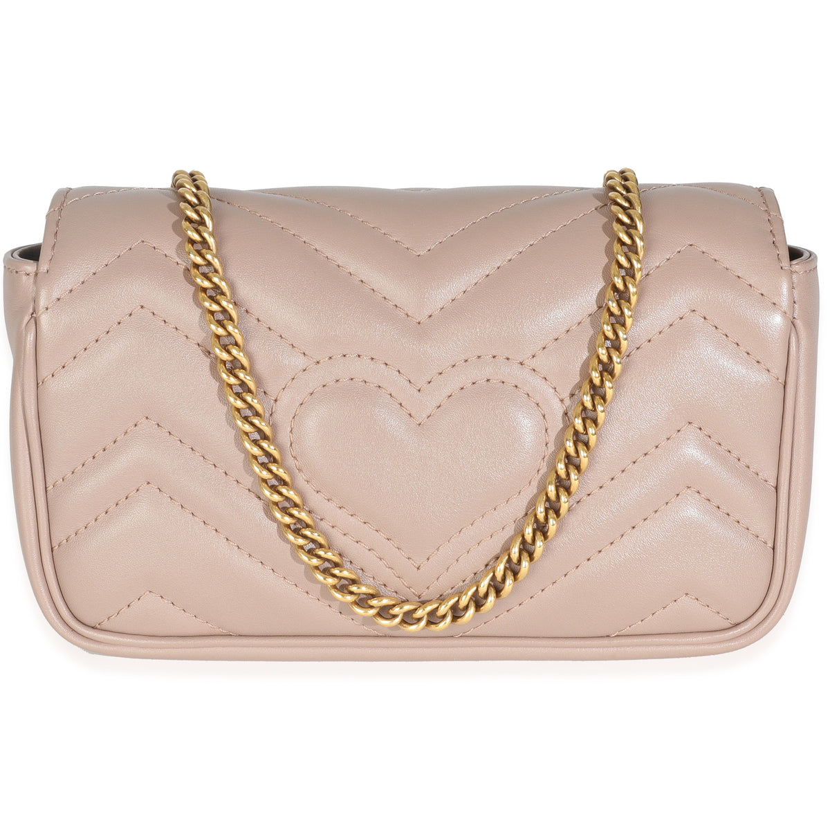 Porcelain Rose Calfskin Matelasse Super Mini GG Marmont Bag