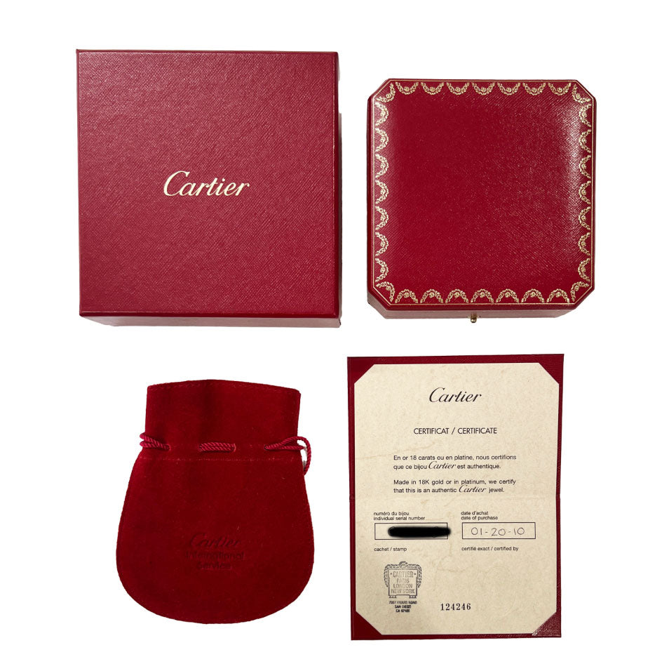 Cartier 3 Tone Gold Diamond Medium Model Trinity Necklace box