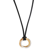 Cartier 3 Tone Gold Diamond Medium Model Trinity Necklace fv