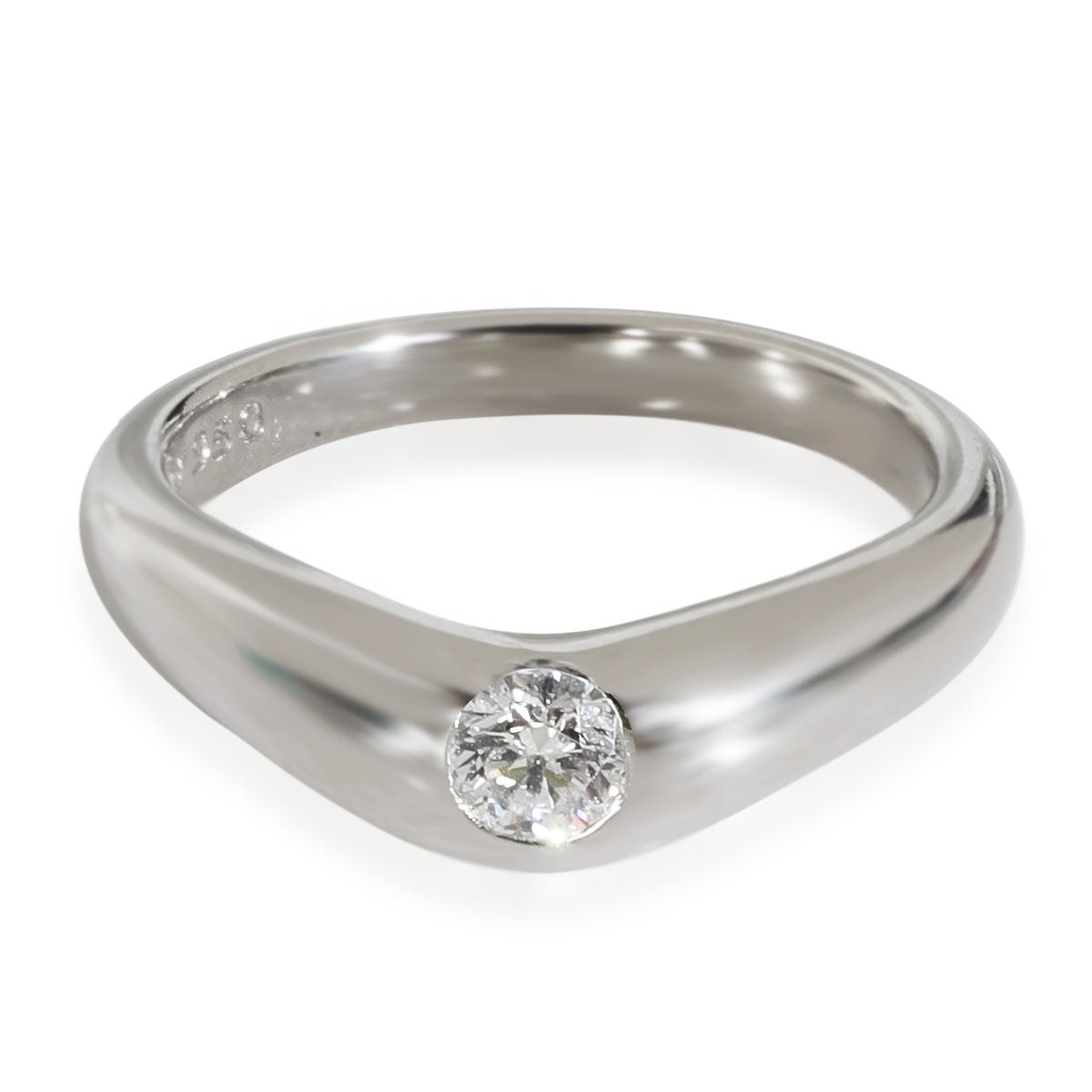 Platinum Diamond Vintage Elsa Peretti Curved Ring