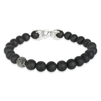 David Yurman Sterling Silver Diamond Spiritual Bead Bracelet pv