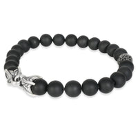 David Yurman Sterling Silver Diamond Spiritual Bead Bracelet sv