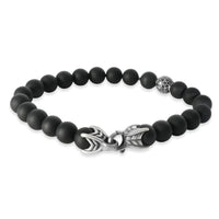 David Yurman Sterling Silver Diamond Spiritual Bead Bracelet fv