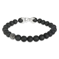 Sterling Silver Diamond Spiritual Bead Bracelet