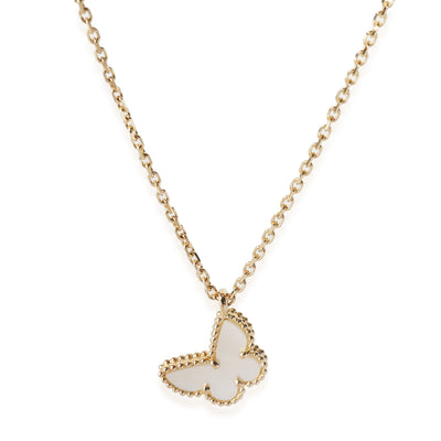 Yellow Gold Mother Of Pearl Sweet Butterflies Pendant