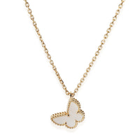 Yellow Gold Mother Of Pearl Sweet Butterflies Pendant