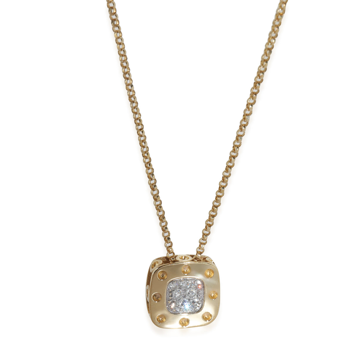 White Gold & Yellow Gold Diamond Pois Moi Pendant