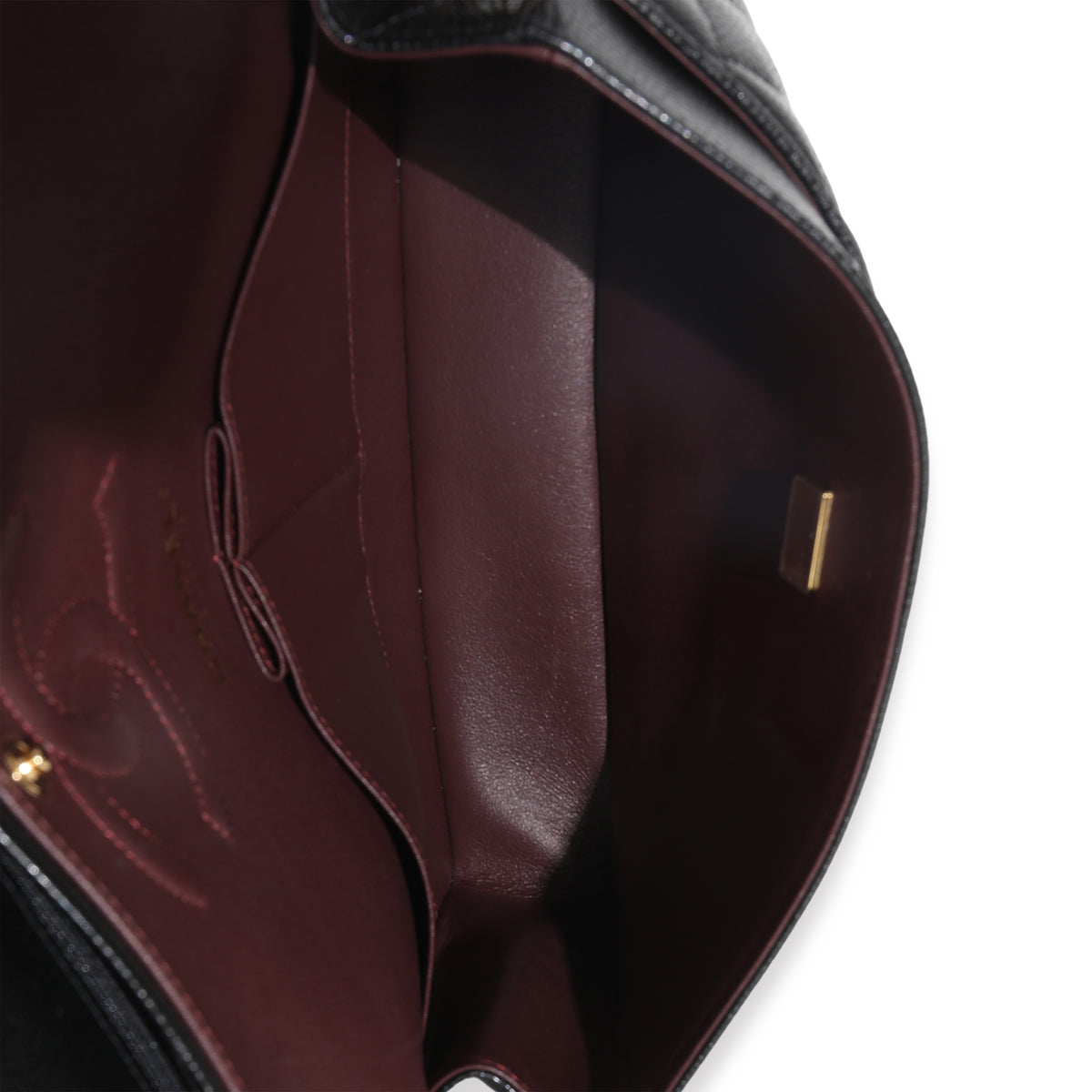 Black Quilted Caviar Medium Classic Double Flap Handbag