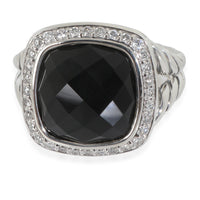 Sterling Silver Onyx and Diamond Albion Ring
