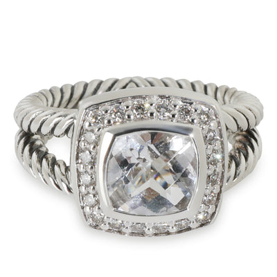 Sterling Silver Topaz and Diamond Petite Albion Ring