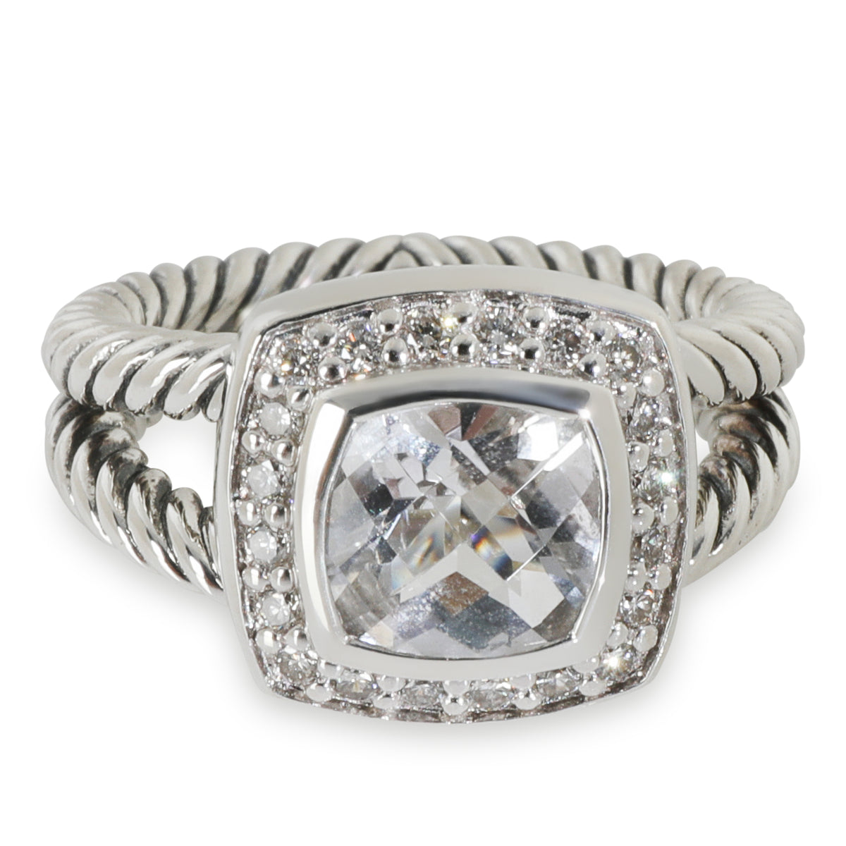 Sterling Silver Topaz and Diamond Petite Albion Ring