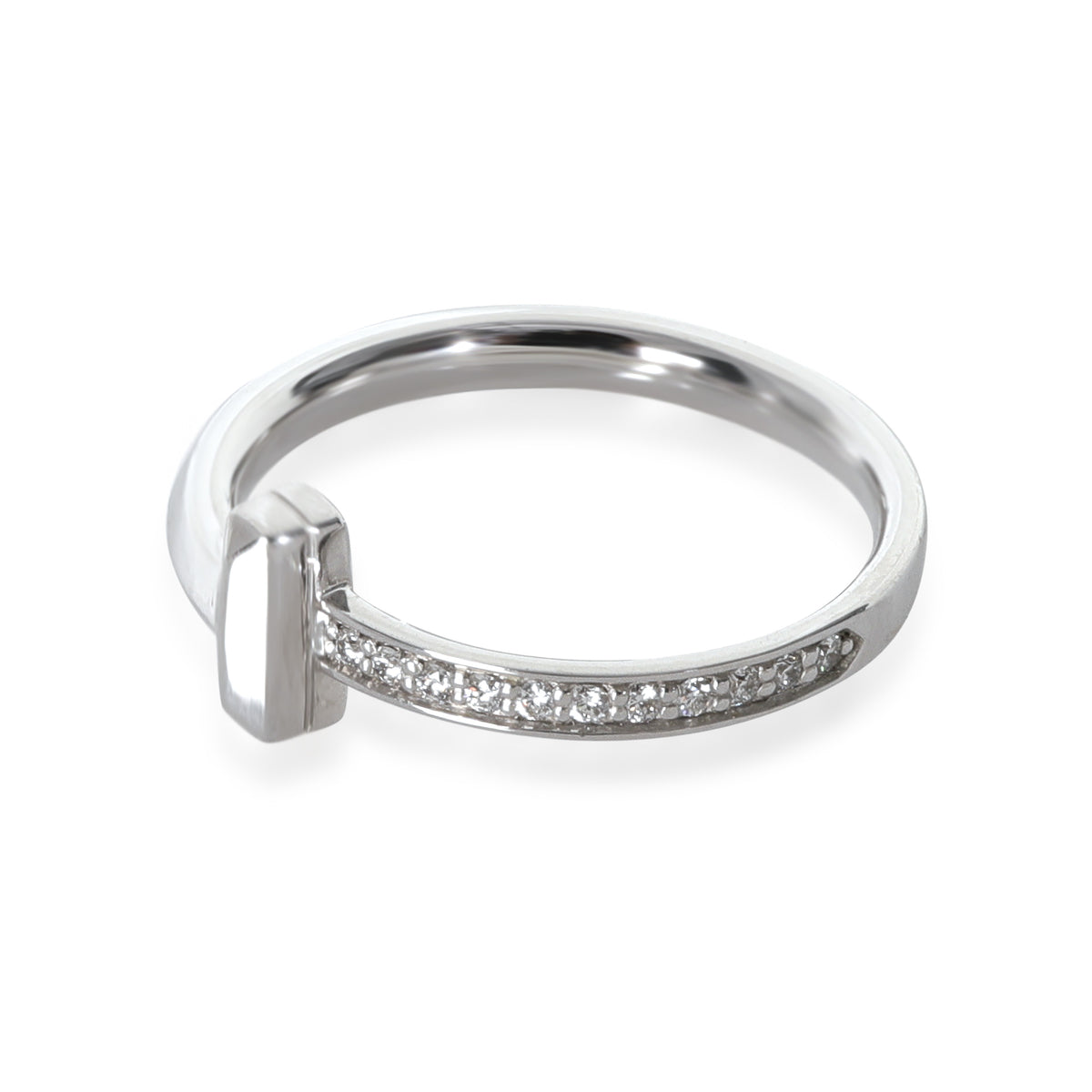 White Gold Diamond Tiffany T T1 Ring
