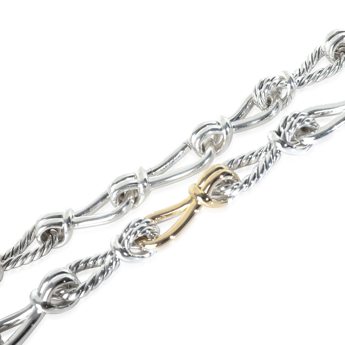 Yellow Gold & Sterling Silver  Thoroughbred Loop Linked Chain Neckl