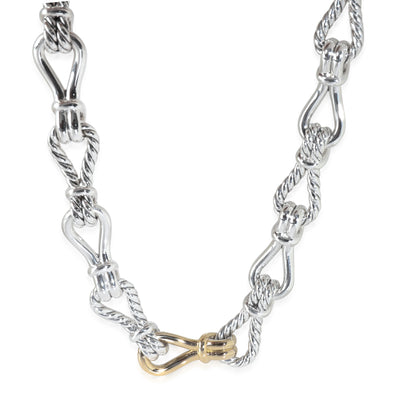 Yellow Gold & Sterling Silver  Thoroughbred Loop Linked Chain Neckl
